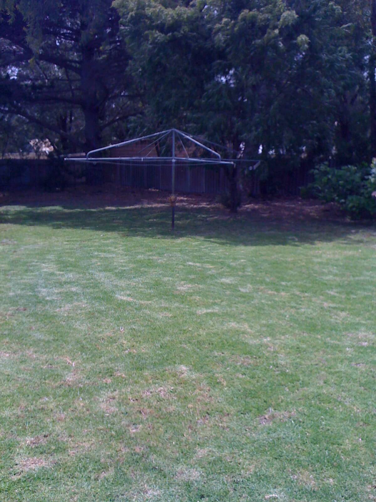 Weekender - Accommodation in Bremer Bay - 21 Barbara Street. Large lawn backyard to play in and an old Hills Hoist for all your beach towels