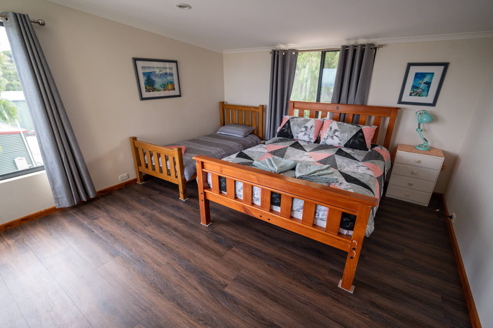 Blossoms - 55 Gneiss Hill Road Bremer Bay - Bedroom 2 - Queen and Single Bed