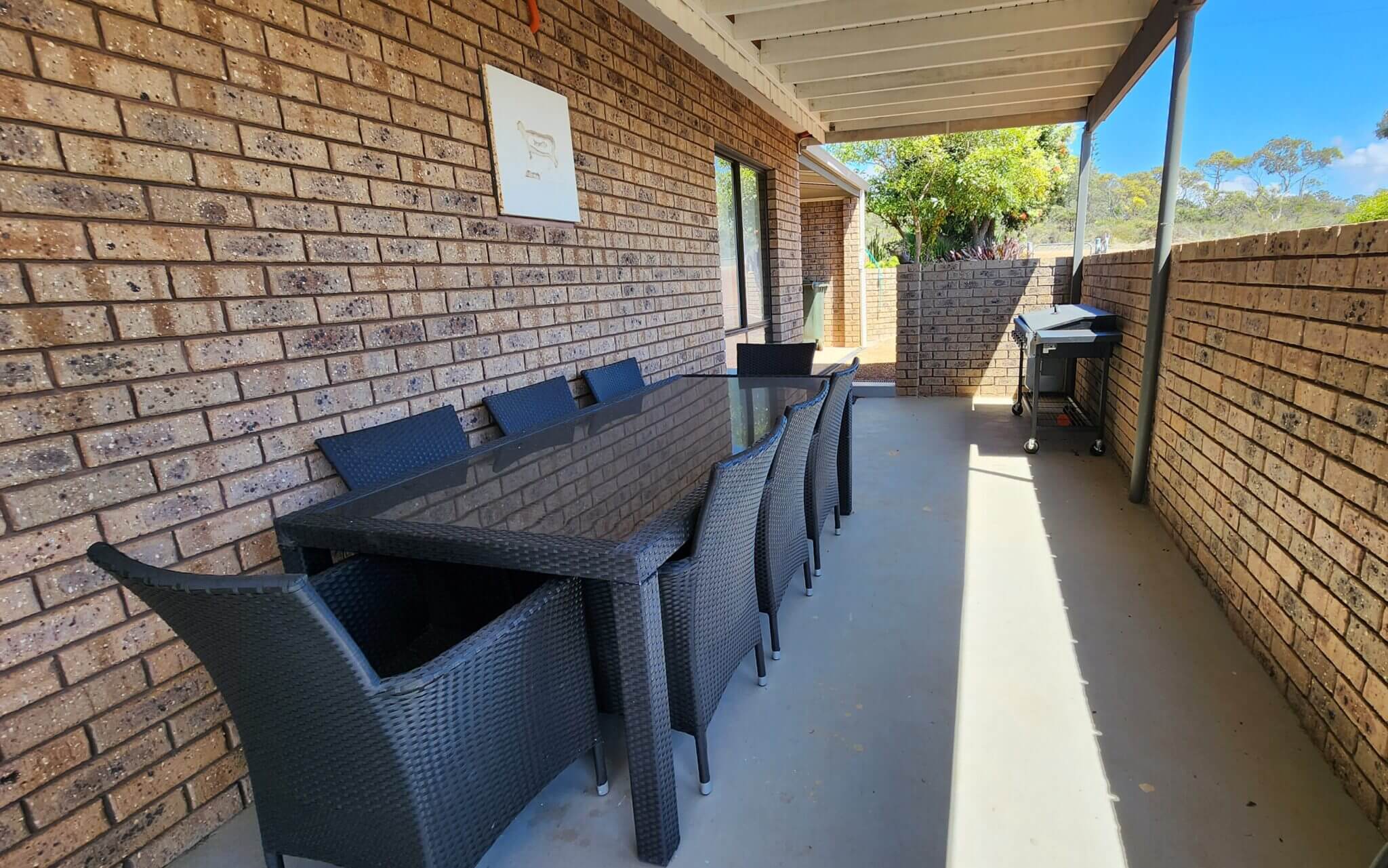 Accommodation in Bremer Bay - 3 John St - Downstairs Front Patio & BBQ