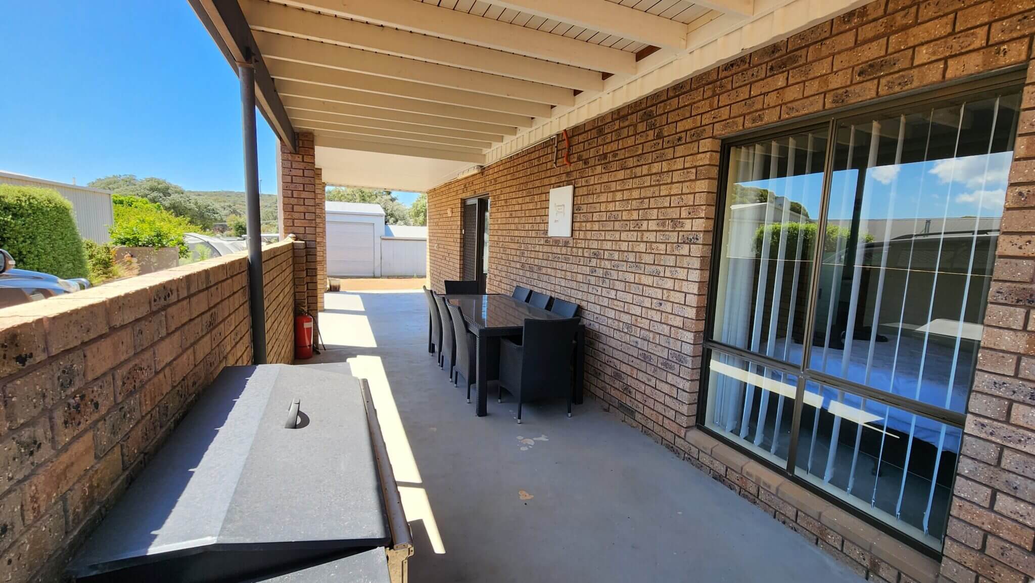 Accommodation in Bremer Bay - 3 John St - Downstairs Front Patio & BBQ