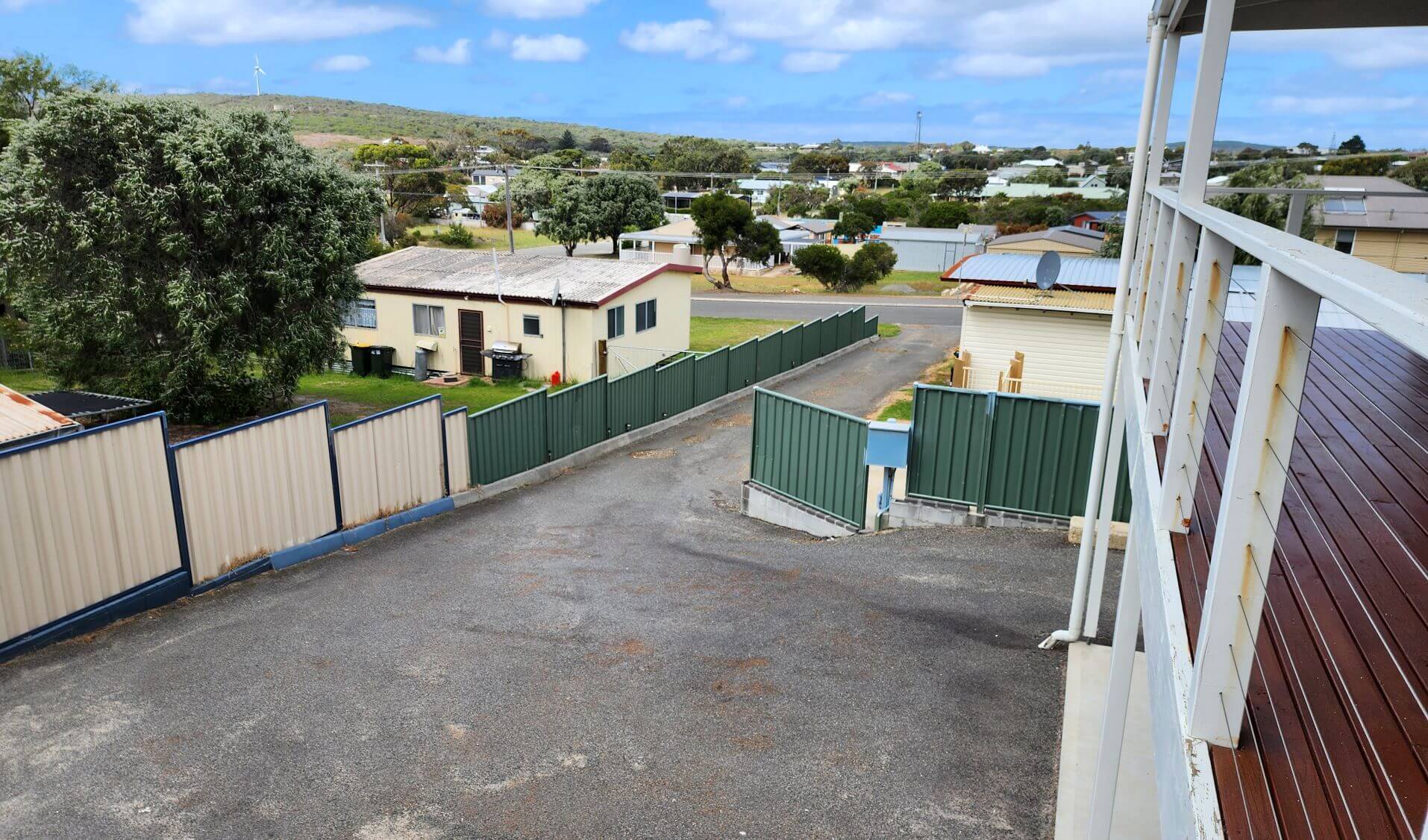 View from upstairs balcony (Unit B) showing shared driveway - Blue Dune - Accommodation in Bremer Bay - 12A Margaret Street Bremer Bay